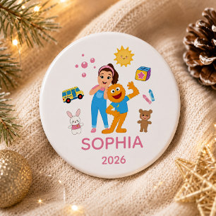 Personalized Toddler Ornament, Ms. Rachel Button