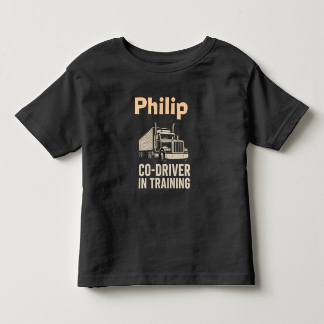 Personalized toddler shirt for trucker - semi   (Front)