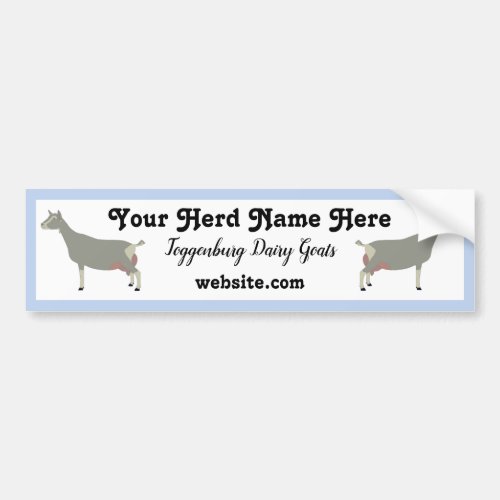 Personalized Toggenburg Dairy Goat Bumper Sticker