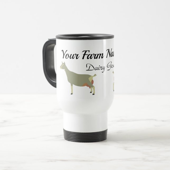 Personalized Toggenburg Dairy Goat Farm Travel Mug (Front Left)
