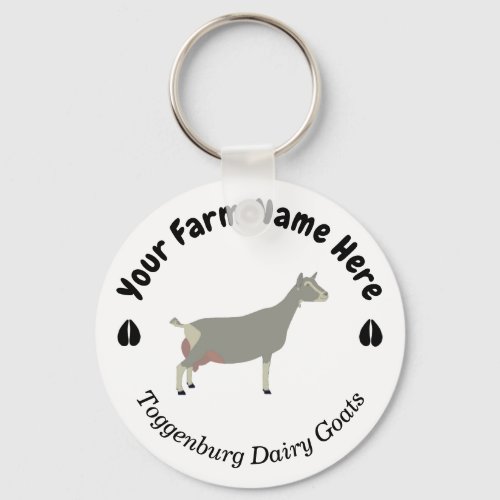 Personalized Toggenburg Dairy Goat Keychain