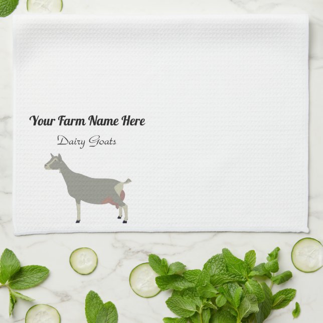Personalized Toggenburg Dairy Goat Kitchen Towel (Folded)