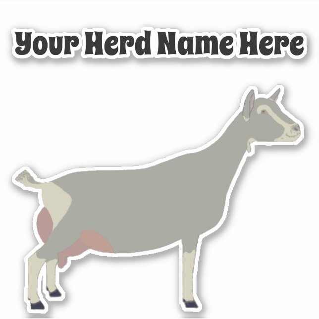 Personalized Toggenburg Dairy Goat Sticker (Front)