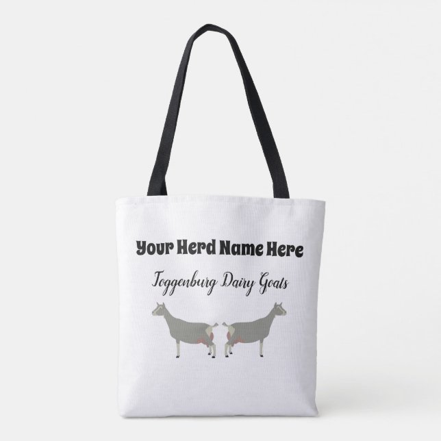 Personalized Toggenburg Dairy Goat Tote Bag (Back)