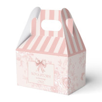 Personalized Toile Blush Pink Coquette Birthday Favor Boxes