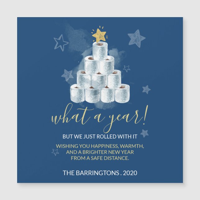 Personalized Toilet Paper Christmas Tree Blue (Front)