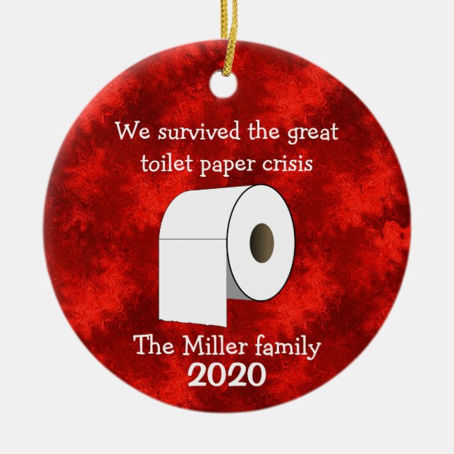 Personalized Toilet Paper Crisis Ornament (Front)