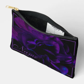 Personalized Toiletry Bag  - Blue & Purple Flower