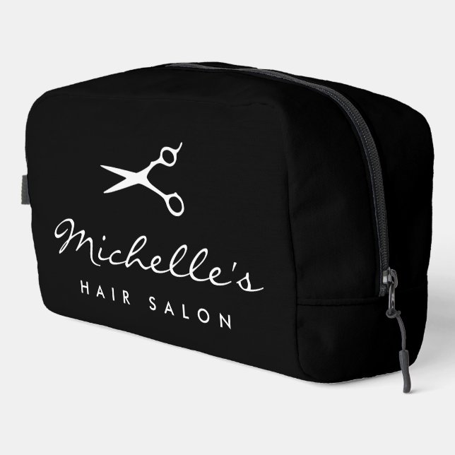 Personalized toiletry bag for hair salon stylist (Right Corner)