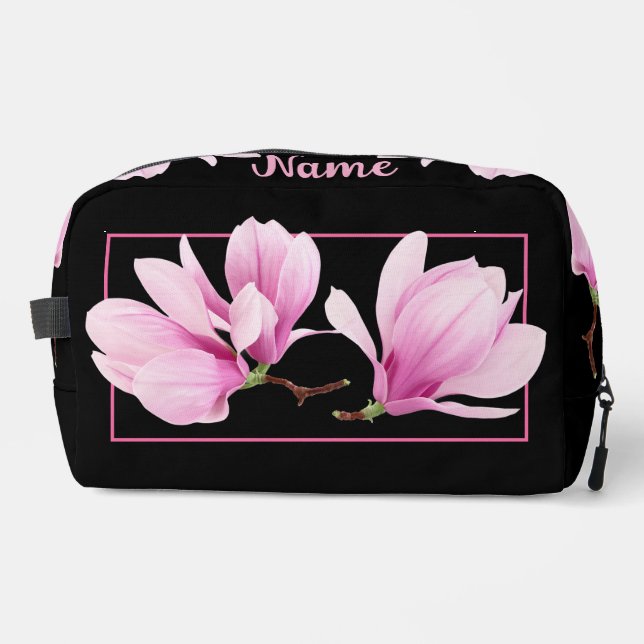 Personalized Toiletry Bag - Pink Magnolia (Front)