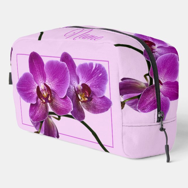 Personalized Toiletry Bag  - Pink Orchid (Right Corner)