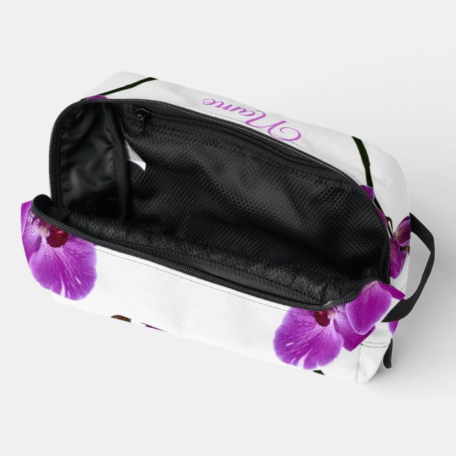Personalized Toiletry Bag  - Pink Orchid (Open)