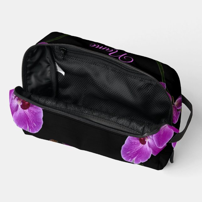 Personalized Toiletry Bag  - Pink Orchid (Open)