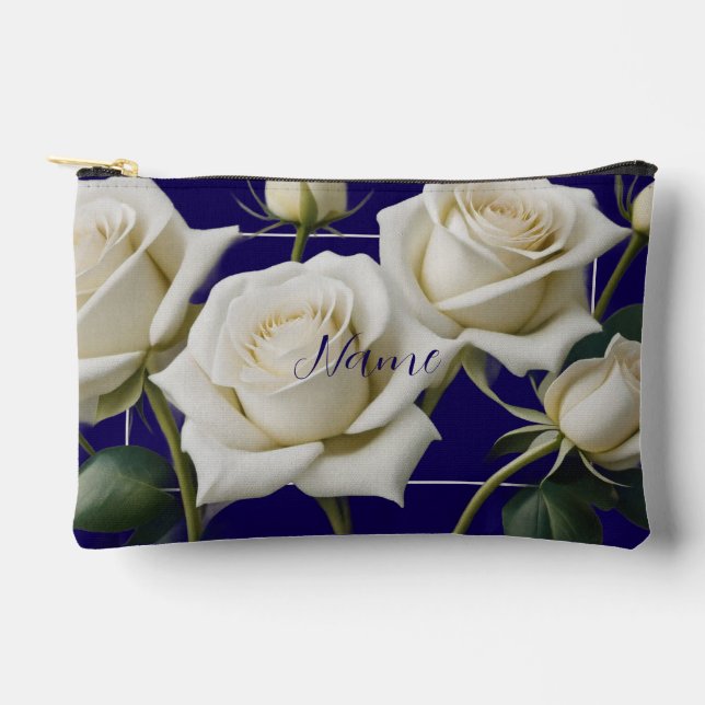 Personalized Toiletry Bag  - White Rose (Front)