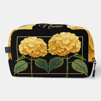 Personalized Toiletry Bag  - Yellow Hydrangea
