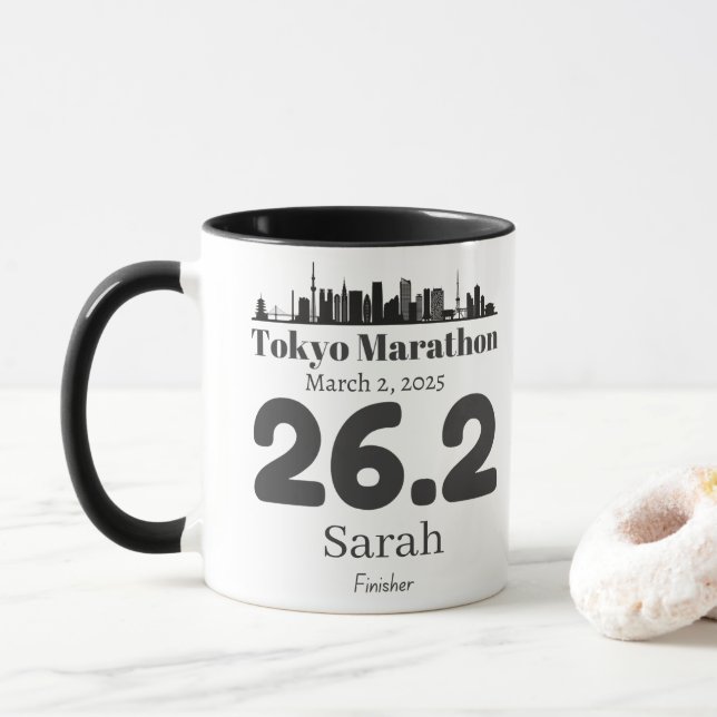Personalized Tokyo Marathon Finisher, Tokyo 26.2  Mug (With Donut)