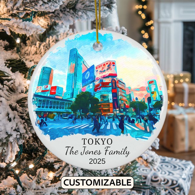 Personalized Tokyo Ornament, Japan Gift Ceramic Ornament (Creator Uploaded)