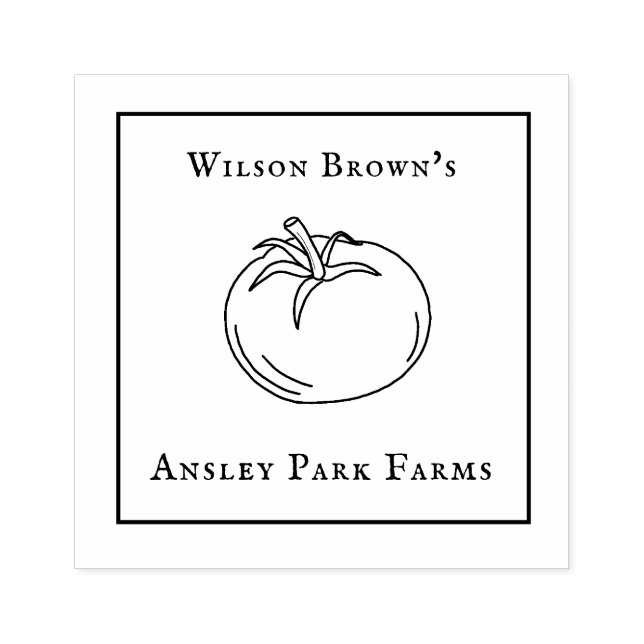 Personalized Tomato Farm  Rubber Stamp (Imprint)