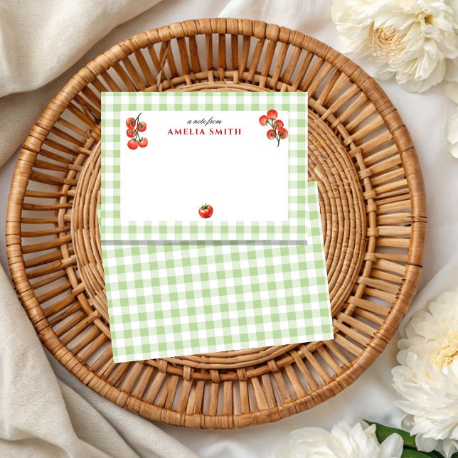Personalized Tomato Italian theme Notecard (Creator Uploaded)