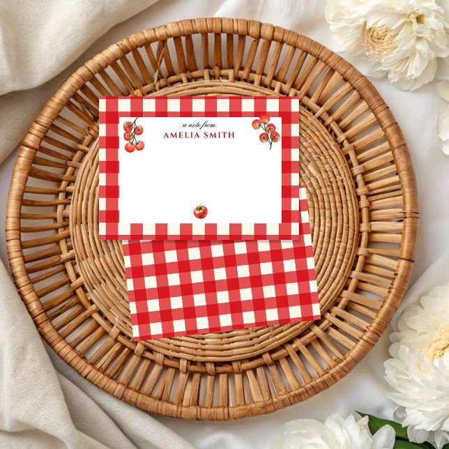 Personalized Tomato Italian theme Notecard (Creator Uploaded)