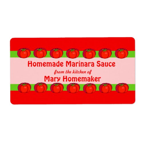 Personalized Tomato Sauce Labels