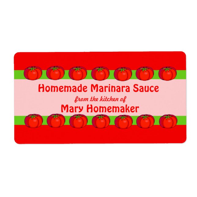 Personalized Tomato Sauce Labels (Front)