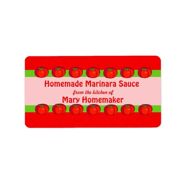 Personalized Tomato Sauce Labels (Front)