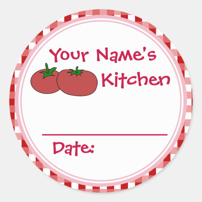 Personalized Tomatoes Berries Canning Jar Stickers (Front)