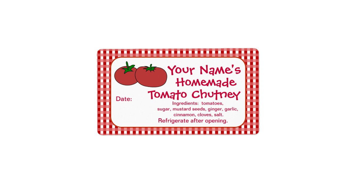 Personalized Tomatoes Sauce Jam Canning Jar Labels | Zazzle