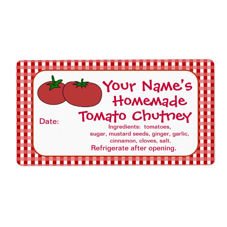 Personalized Tomatoes Sauce Jam Canning Jar Labels Zazzle