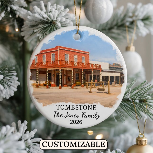 Personalized Tombstone Ornament, Custom Arizona Ceramic Ornament (Creator Uploaded)