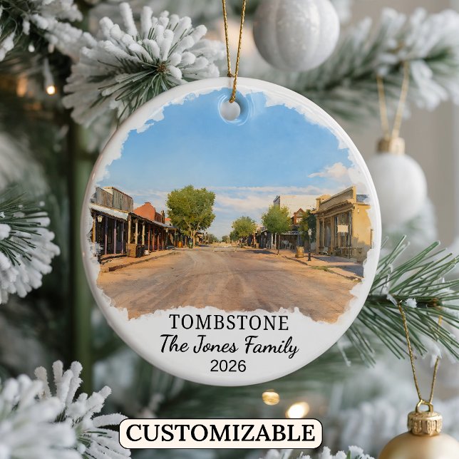 Personalized Tombstone Ornament, Custom Arizona Ceramic Ornament (Creator Uploaded)