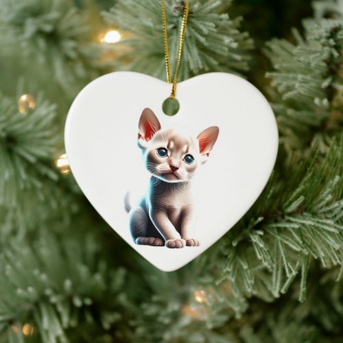 Personalized Tonkinese Kitten Ceramic Ornament