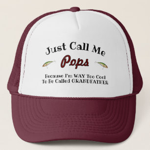 Personalized Too Cool To Be Grandfather Fishing Trucker Hat