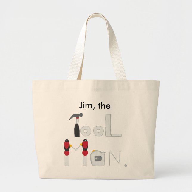 Personalized Tool Man Tote Bags for Him (Front)
