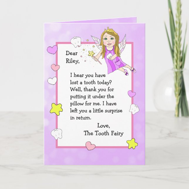 Personalized Tooth Fairy Card (Front)