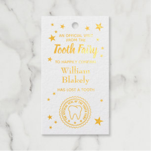 Personalized Tooth Fairy Certificate Receipt Tag