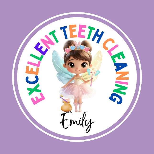 Personalized Tooth Fairy Sticker – Reward Sticker (Excellent Teeth Cleaning Personalized Tooth Fairy Sticker)