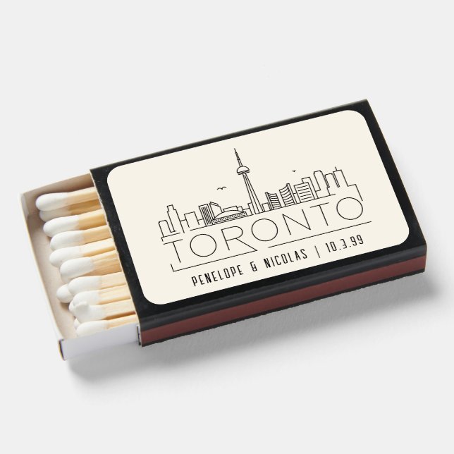 Personalized Toronto Wedding Favor Matchboxes (Front Open)