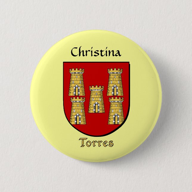 Personalized Torres Historical Shield Button (Front)