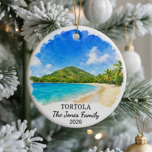 Personalized Tortola Ceramic Ornament, Custom Brit Ornament