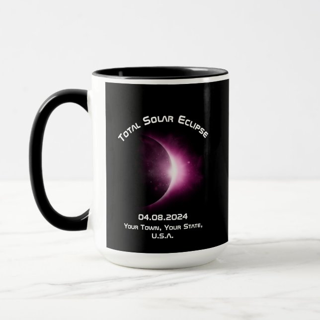 Personalized TOTAL SOLAR ECLIPSE 2024 Mug (Left)