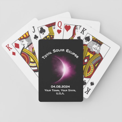 Personalized TOTAL SOLAR ECLIPSE 2024 Travel  Poker Cards