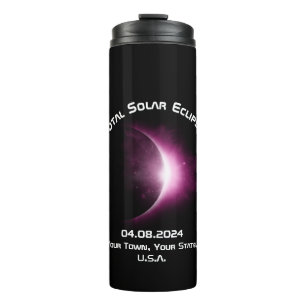Personalized TOTAL SOLAR ECLIPSE 2024 Travel Thermal Tumbler