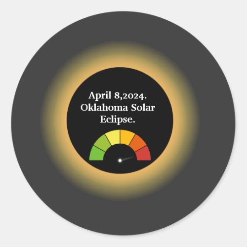 Personalized Total Solar Eclipse Oklahoma Classic Round Sticker