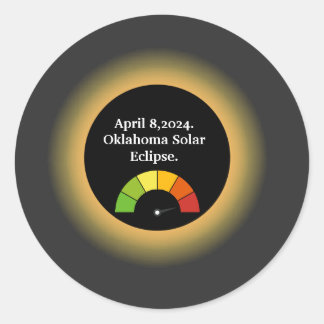 Personalized Total Solar Eclipse Oklahoma Classic Round Sticker