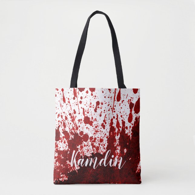 Personalized Tote Bag Blood Splatter Vampire Gothi (Front)