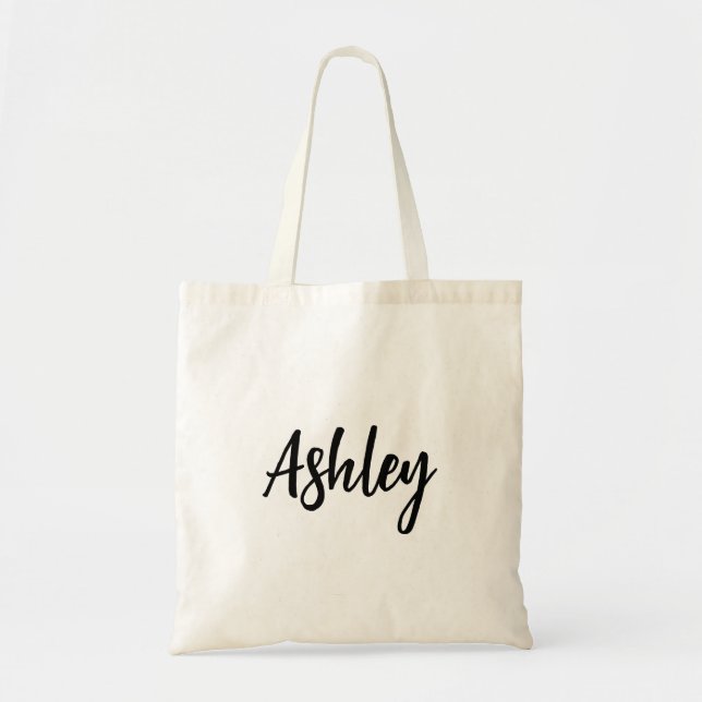 Personalized Tote Bag, Bridesmaid Totes, Name Tote Bag (Front)