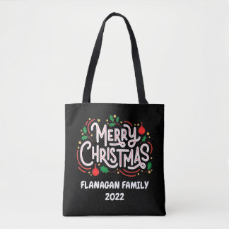 Personalized Tote Bag,Christmas, Family Name, Year Bag