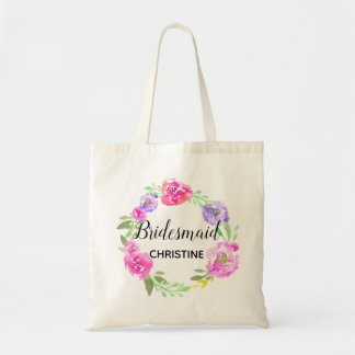Personalized Tote Bag Floral Bridesmaid Gift